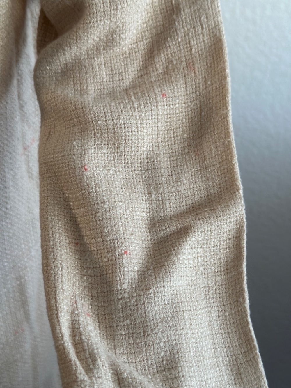 Softwear by Mark Singer Beige Textured Rayon Blouse Small Long Sleeve Minimalist - Picture 10 of 13